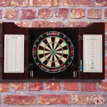 Viper League Sisal Mahogany Dartboard Cabinet