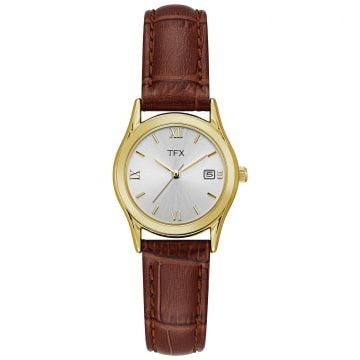 TFX Women's Brown Watch with Gold Bezel