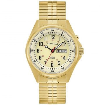 Caravelle Men's Expansion Band Bracelet Gold Watch