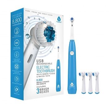 Electric Toothbrush with Brush Heads and USB Cable