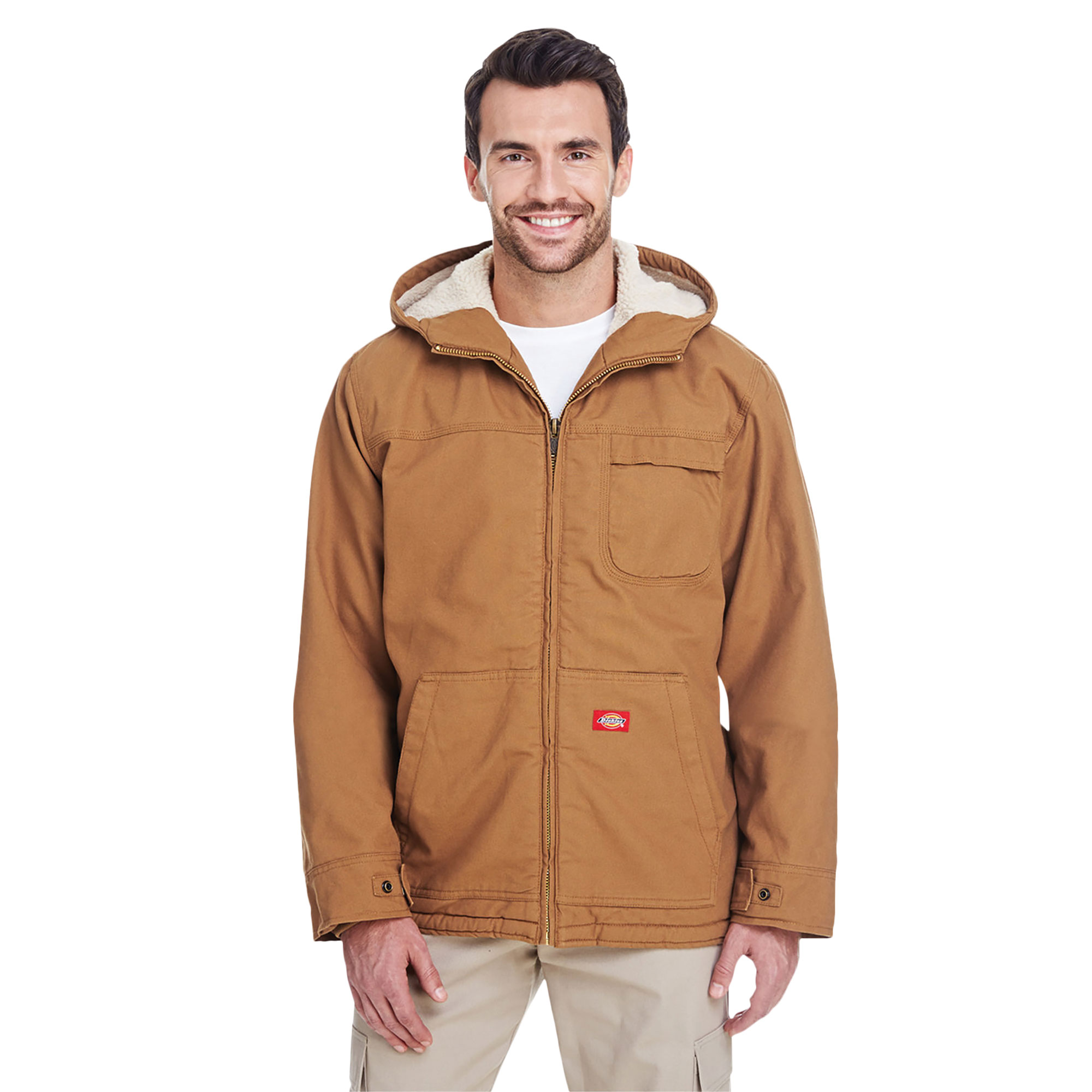 Dickies Men's Brown Sherpa-Lined Jacket