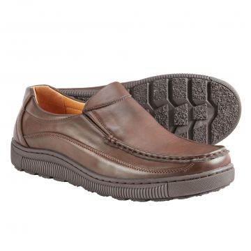 Pleasure Island Men's Memory Foam Brown Slip-On Shoes