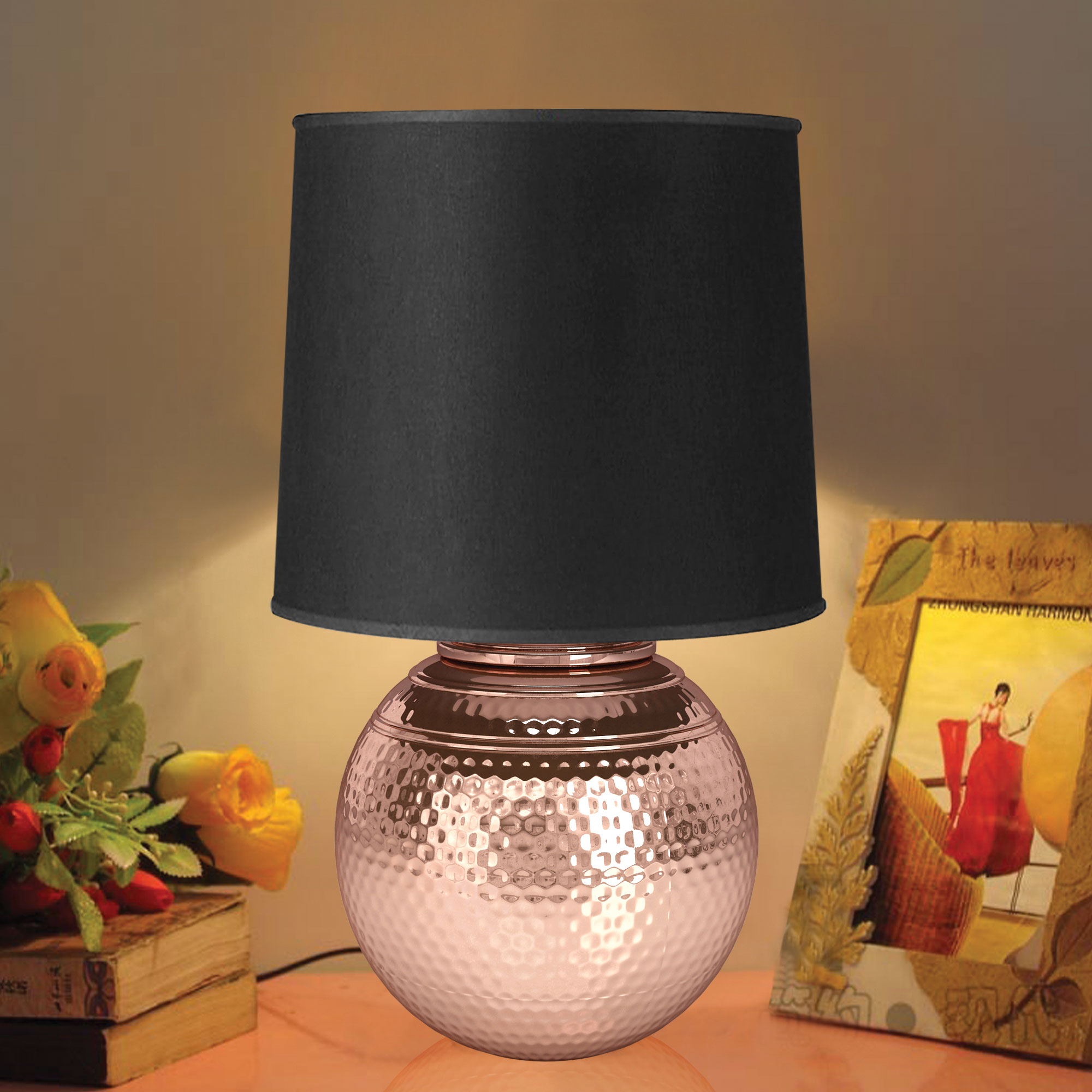 Nu Steel Hammered Copper 20 inch Table Lamp