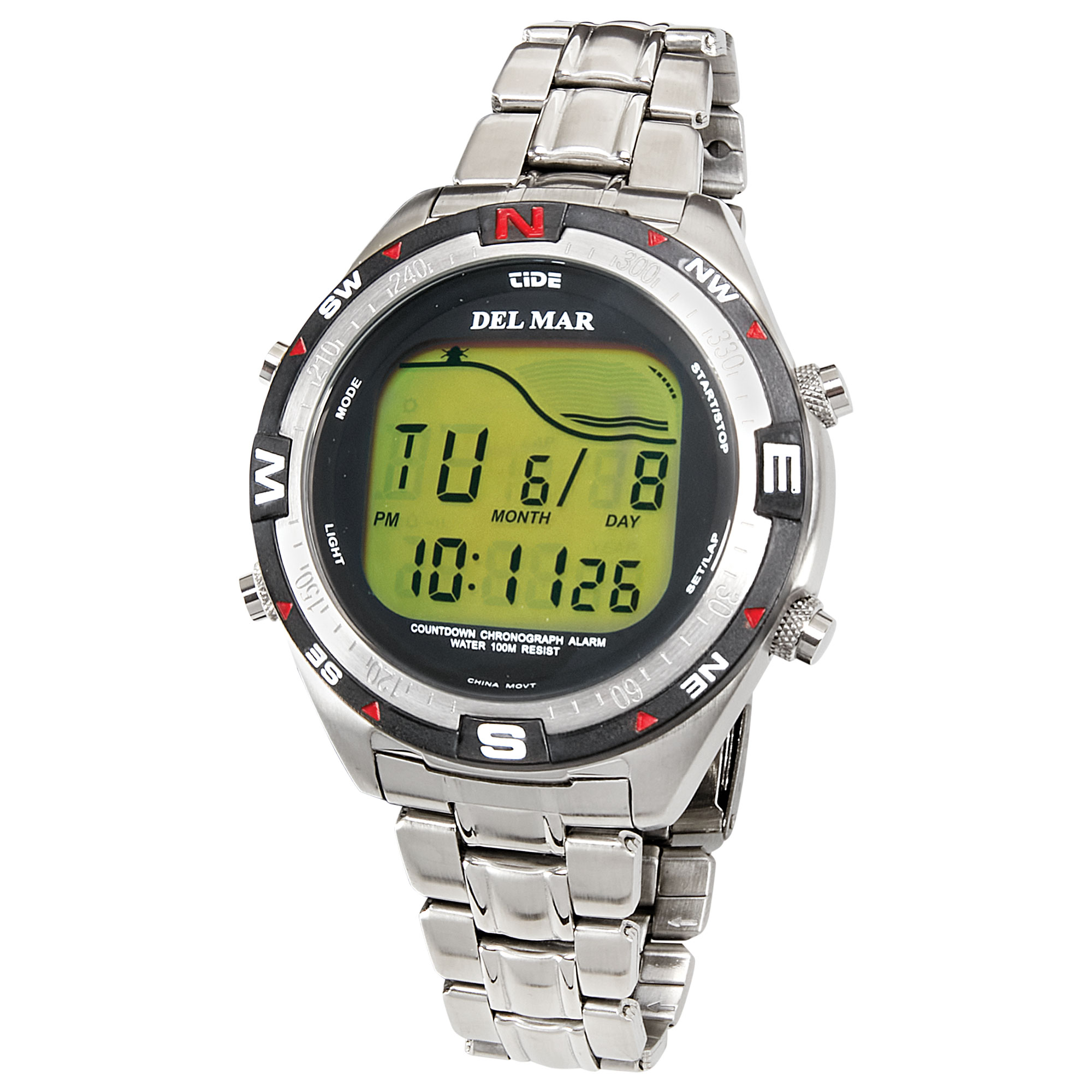 Del Mar Men's Stainless Steel Digital Watch