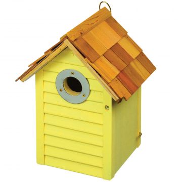 Gardman Yellow Wild Bird House with Shingled Roof