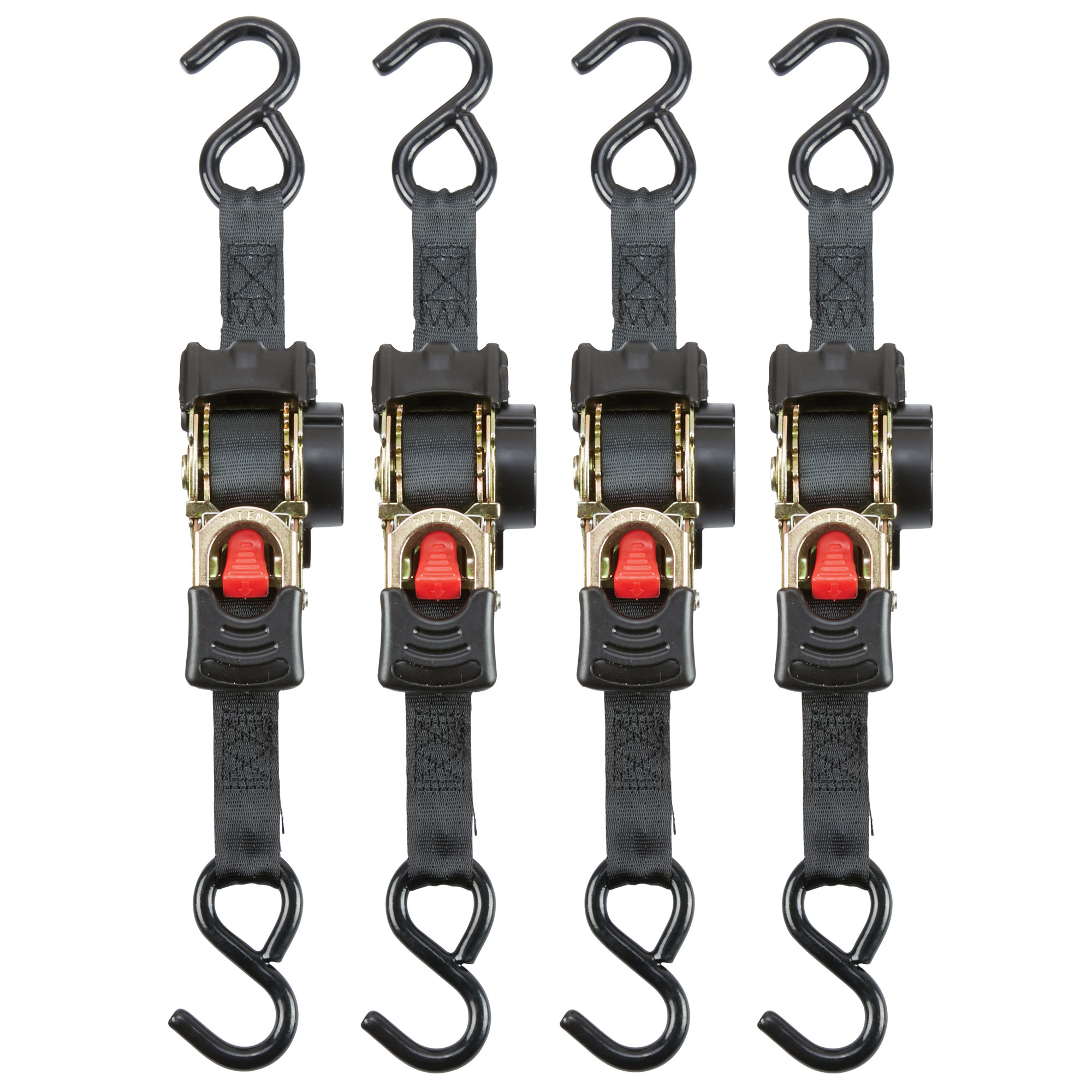 Reese Carry Power 6 foot Retractable Ratchet Tie-Down - 4 Pack