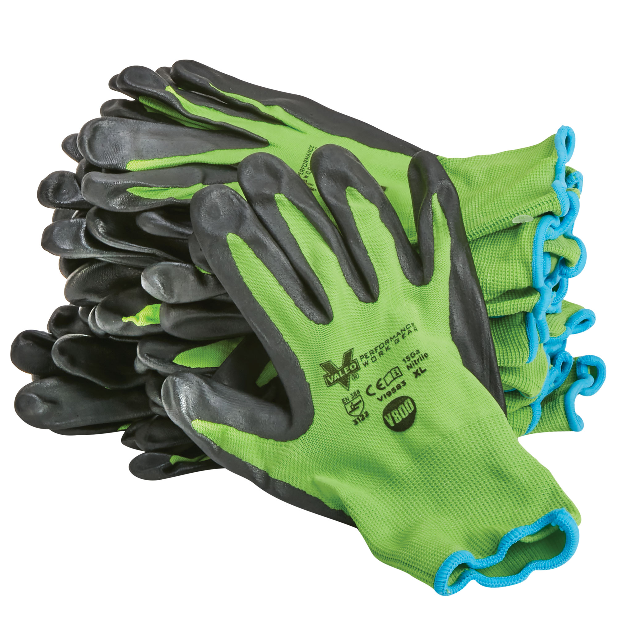 Valeo Polyester Nitrile-Dipped Work Gloves - 24 Pack Medium