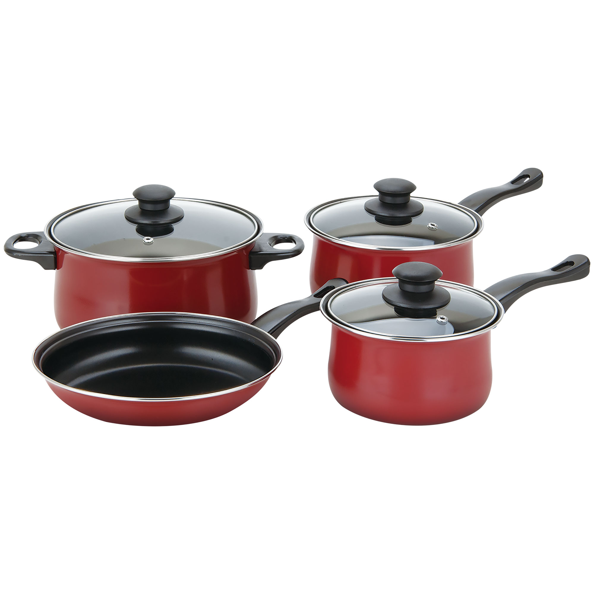 Alpine Cuisine Red 7 Piece Non-Stick Cookware Set
