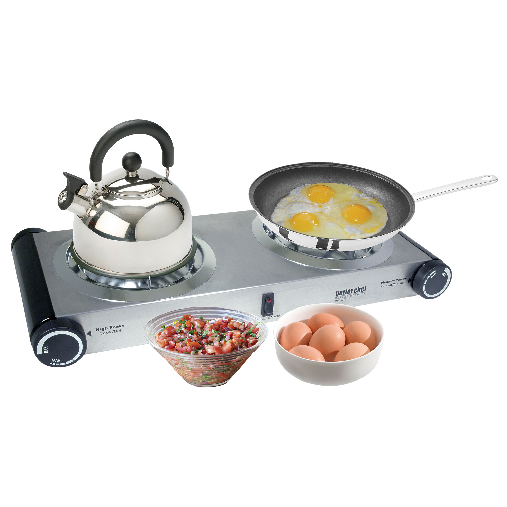 Better Chef Stainless Steel Dual Electric 1500W Burner
