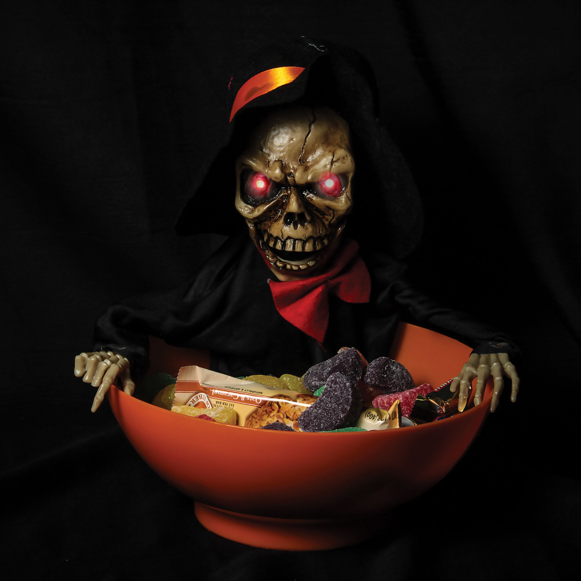 Animated Skeleton Halloween Candy Bowl