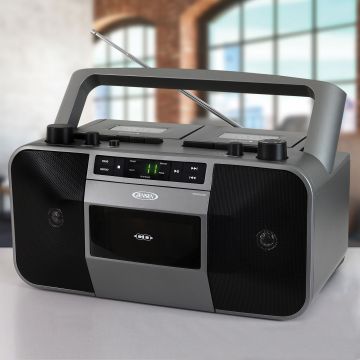 Jensen MCR-1500 Portable Dual Cassette Recorder