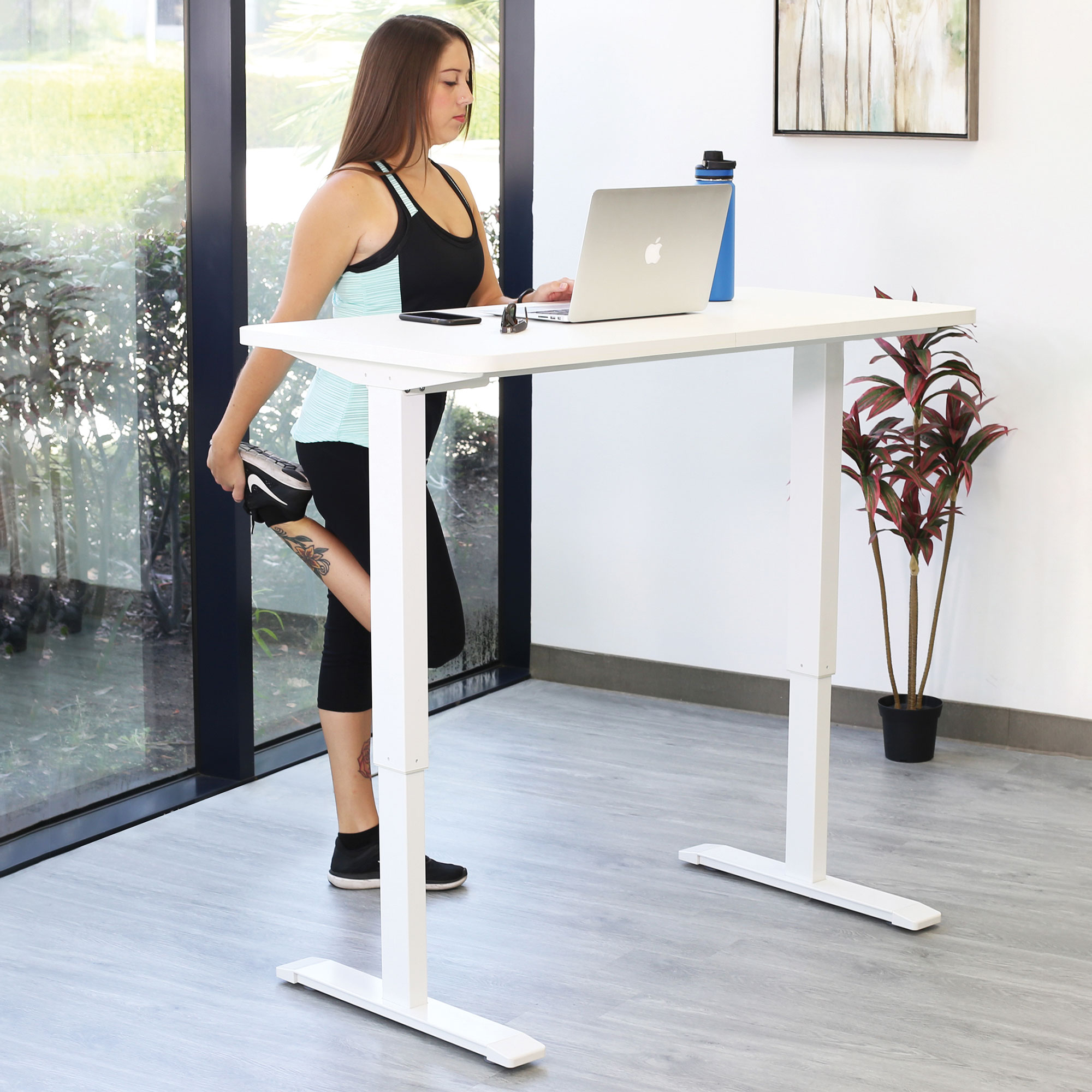 Motionwise Adjustable 24x48 Anti-Microbial Desk - White