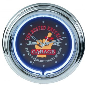 The Busted Knuckle Garage 12 inch Neon Clock
