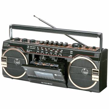 Audiobox Retro Bluetooth Radio with Cassette - Black