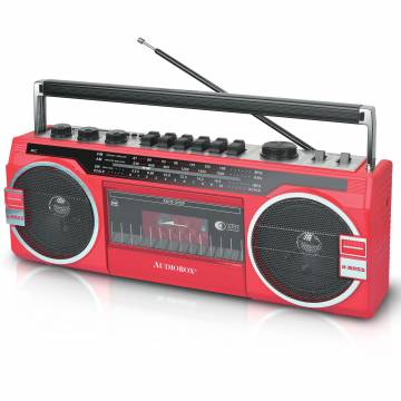 Audiobox Retro Bluetooth Radio with Cassette - Red