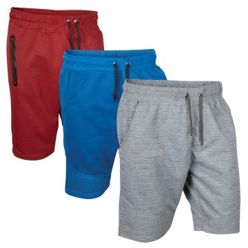 Ten West Charcoal/Red/Royal Fleece Shorts - 3 Pack