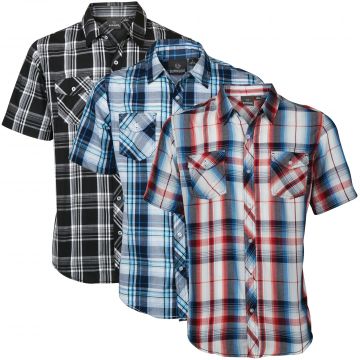 Burnside Short-Sleeve Plaid Shirts - 3 Pack