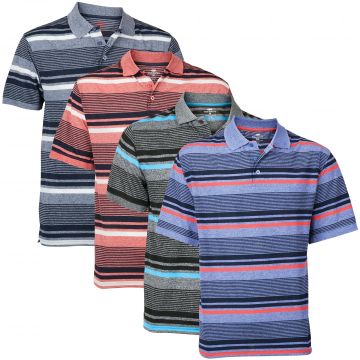 Red Rhino Men's 851 Striped Polo Shirts - 4 Pack