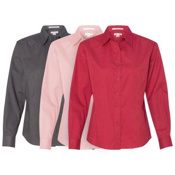 MSR Imports Womens Button Up Oxford Collar Dickey Red or White Black Pink