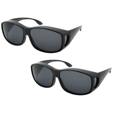 Shark Eyes Polarized Fitover Sunglasses - 2 Pack