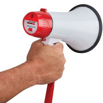 Compact Amplification Megaphone with Siren