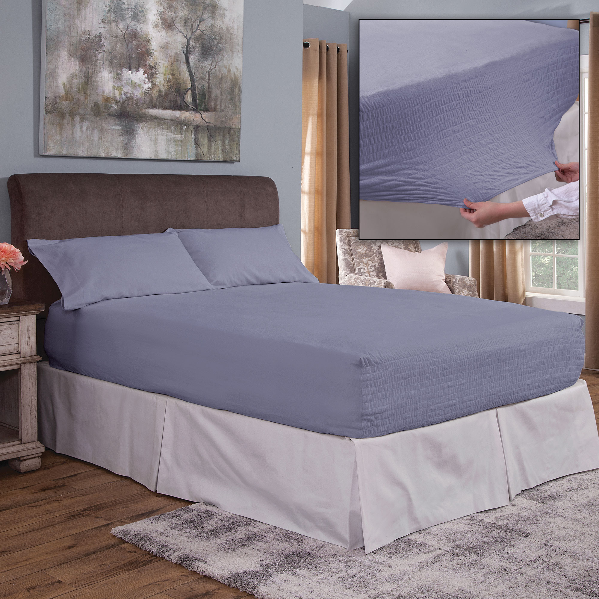 Bed Tite Full-Size Flannel Sheet Set - Slate