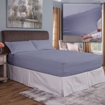 Bed Tite Twin-Size Flannel Sheet Set - Slate
