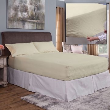 Bed Tite Flannel King-Size Sheet Set - Ivory