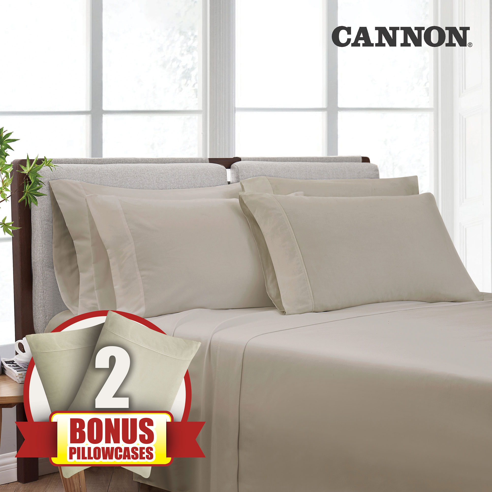 Cannon Heritage Microfiber Sheet Set - Khaki - Queen Size