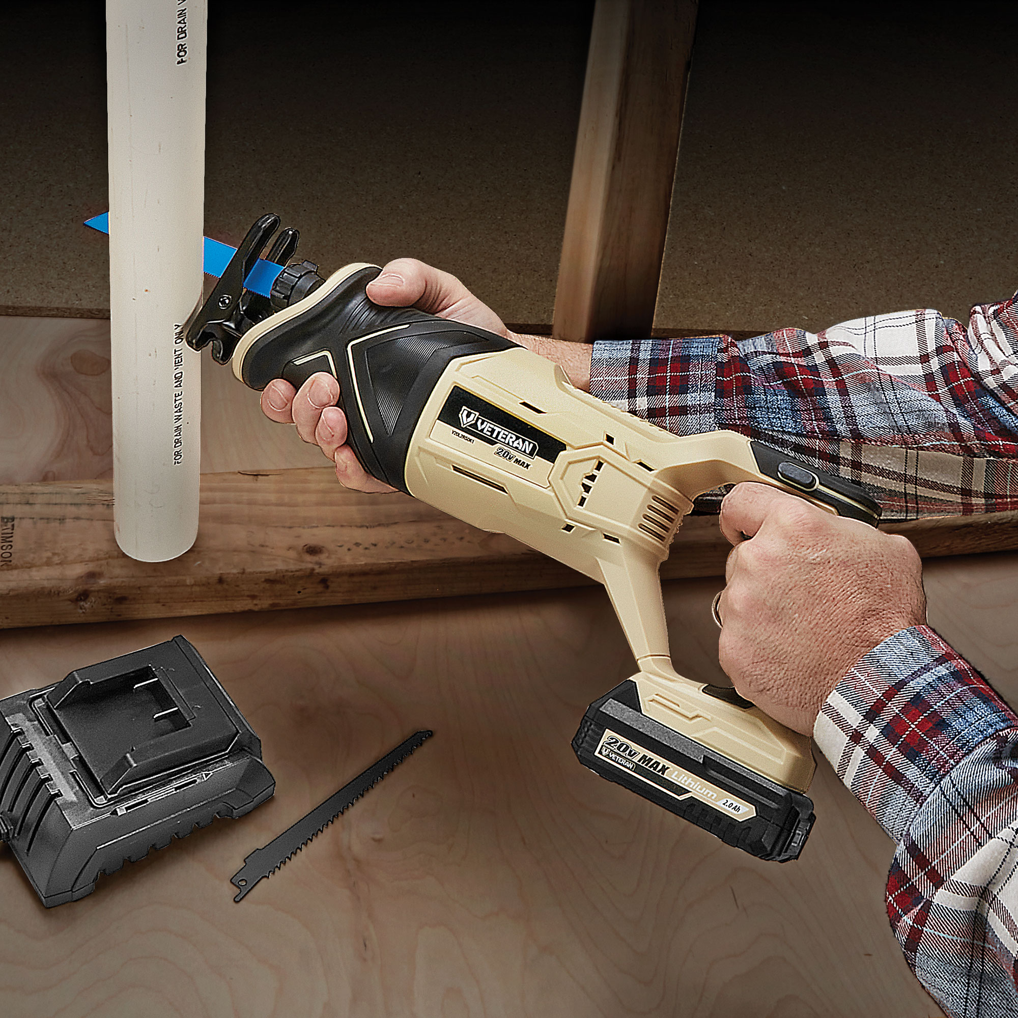 Veteran Tool 20V MAX Cordless Reciprocating Saw