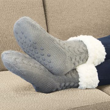 Huggle Grey Slipper Socks