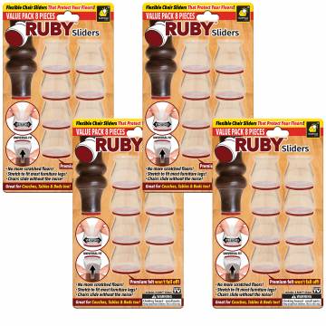 Ruby Sliders Universal-Fit Furniture Coasters - 32 Pack