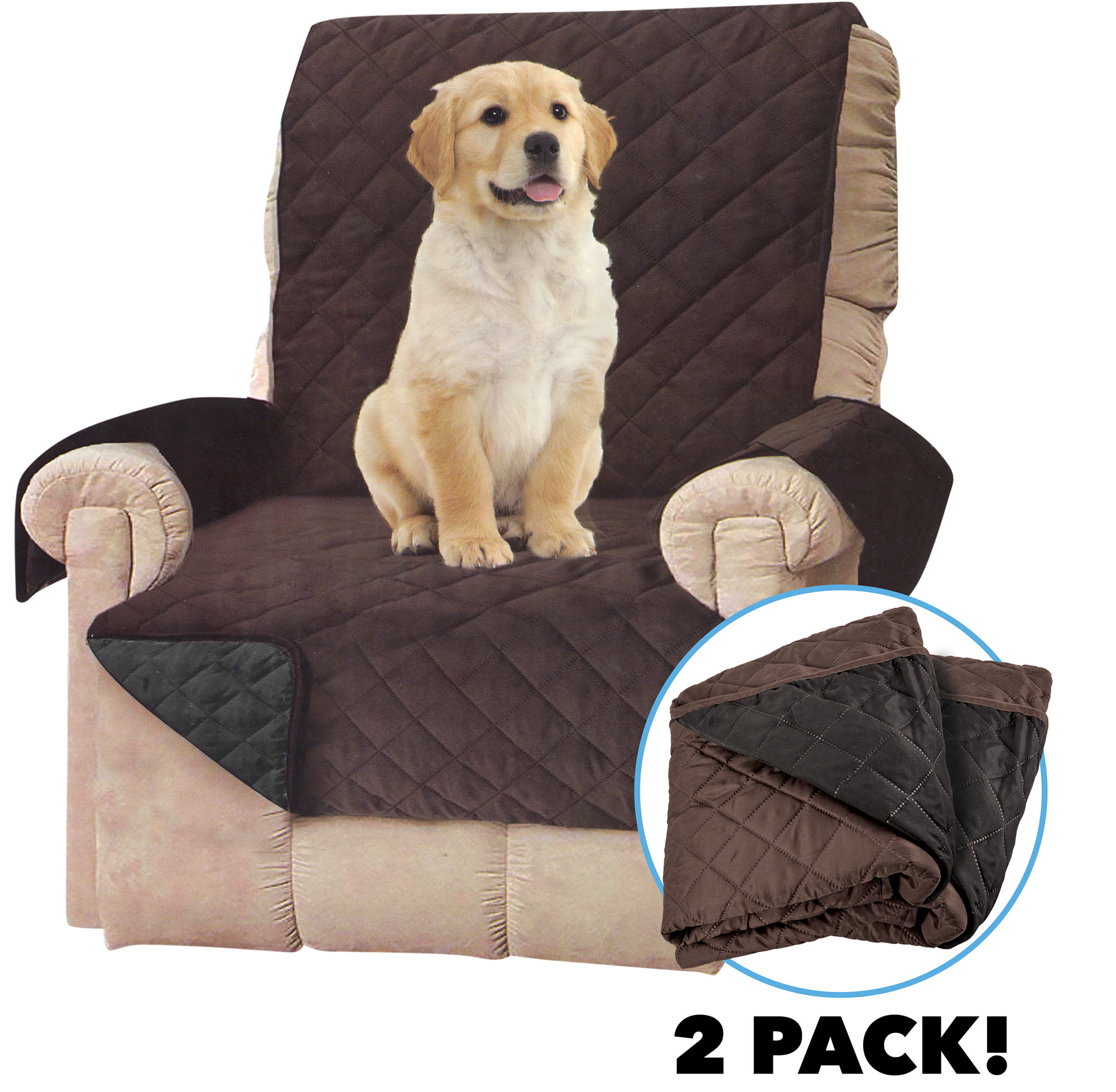 Grand Innovations Reversible Quilted Recliner Cover - 2 Pack
