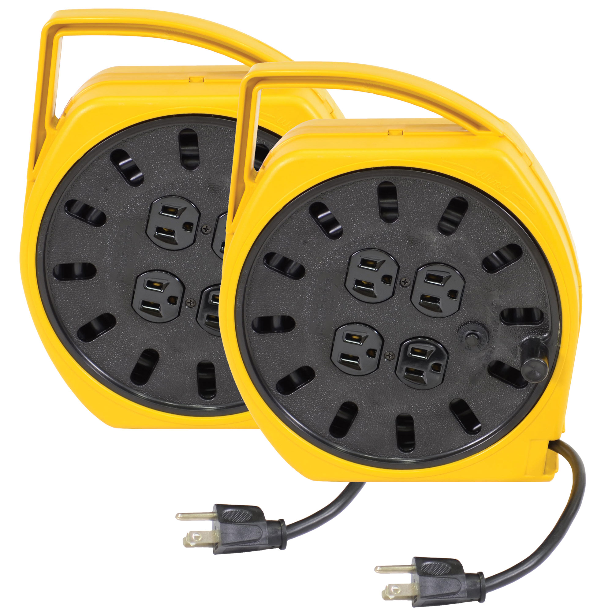 25 Foot Cord Reel with Extension Cord - 2 Pack