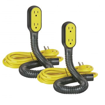Quirky 9 Foot Wrap-Around Extension Cord - 2 Pack