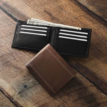 Gold Coast Men's Leather Bifold Wallet - 2 Pack