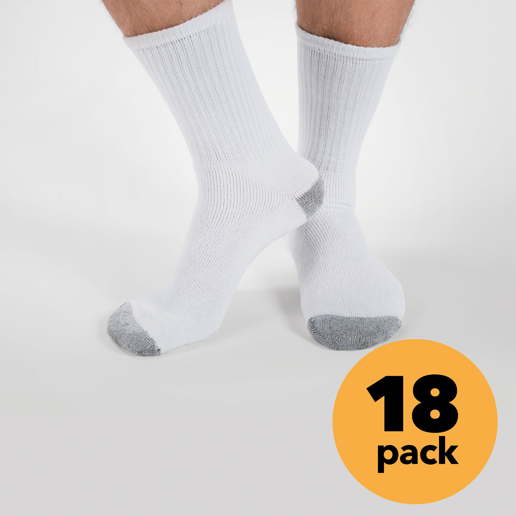 Fruit of the Loom Crew Socks - 18 Pack