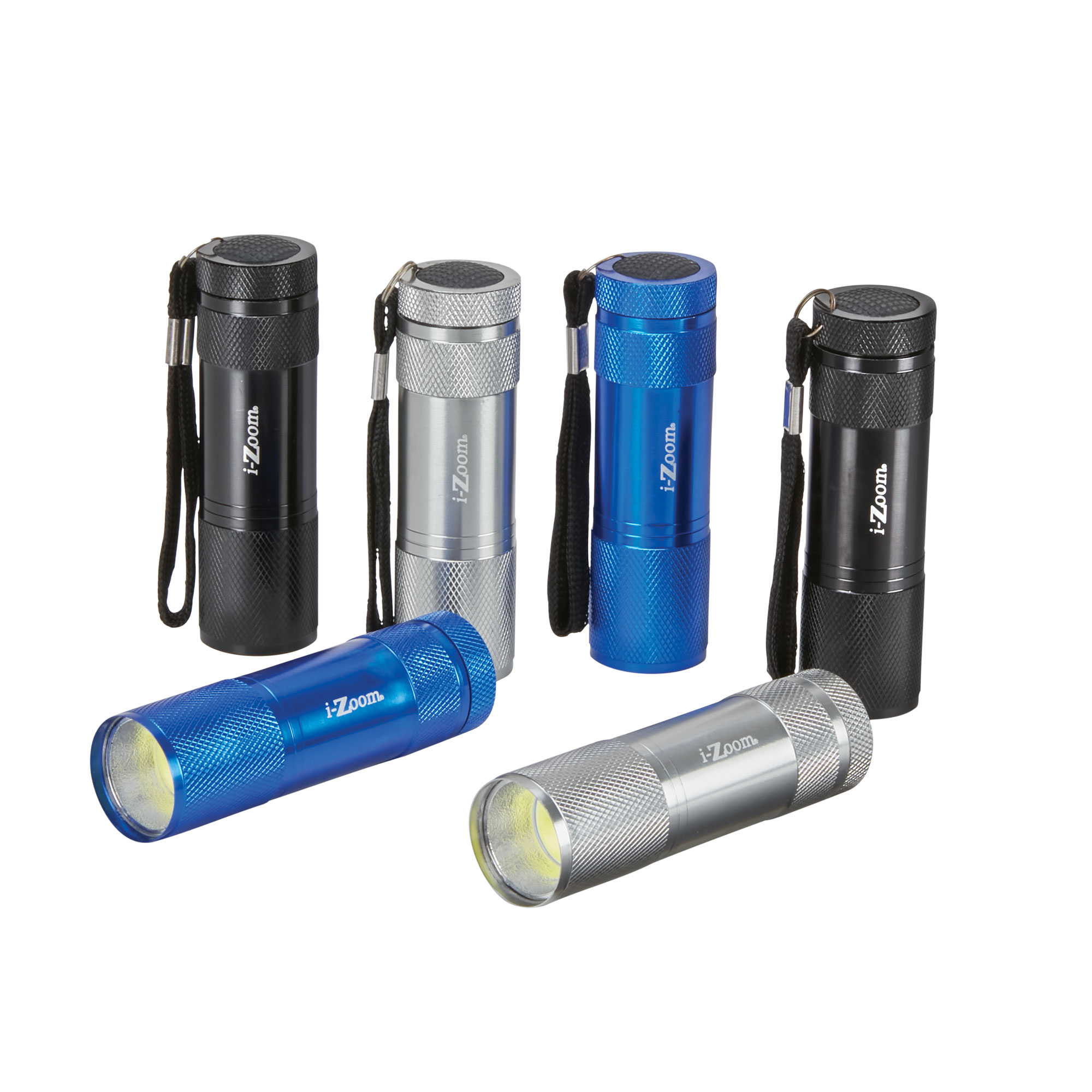 I-Zoom Aluminum Flashlights with Batteries - 6 Pack