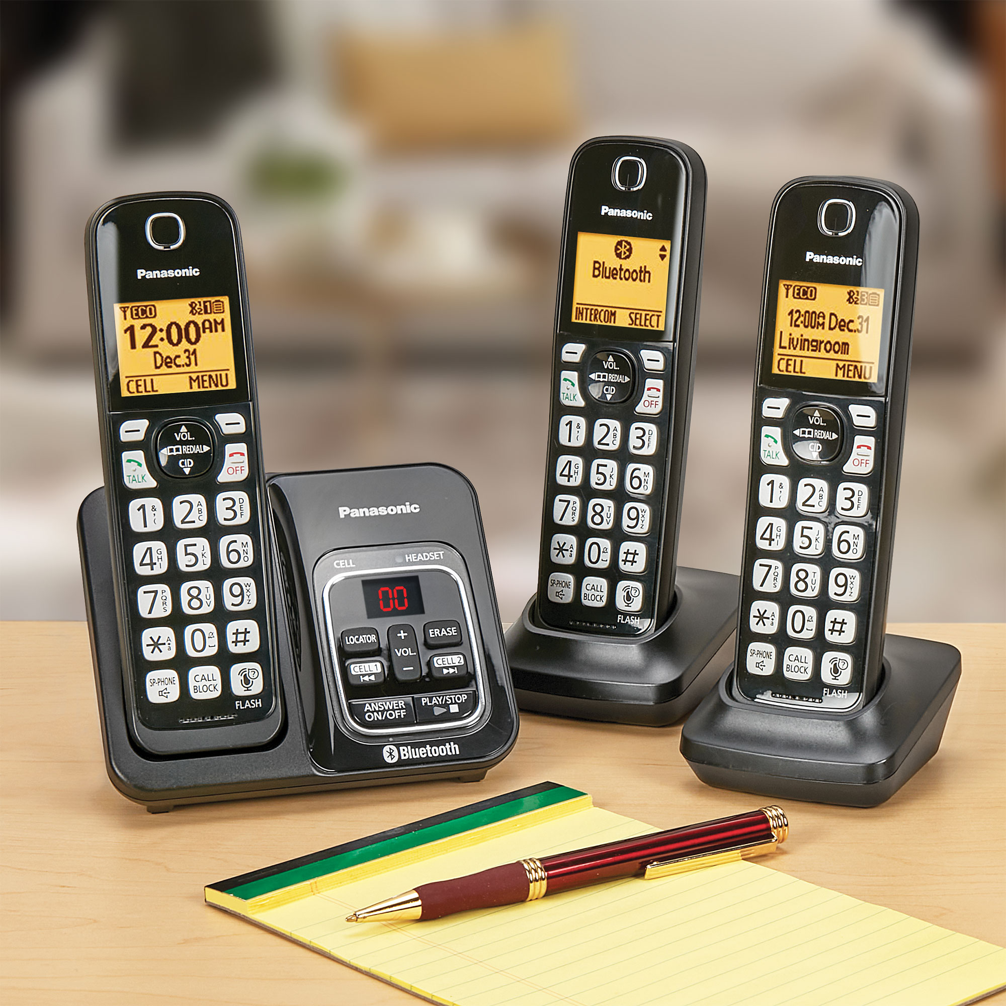 Panasonic 3-Handset Cordless Phone System