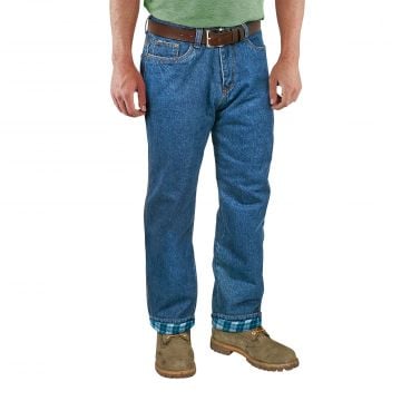 Northern Expedition Men's Blue Flannel-Lined Jeans