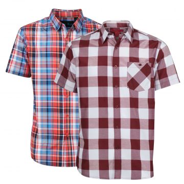 Montage Men's Short-Sleeve Plaid Shirt - 2 Pack