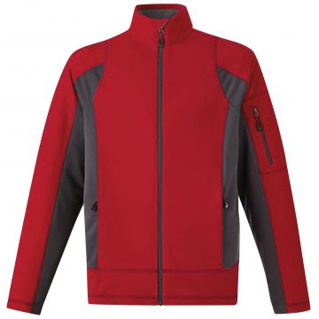 North End Men's Textured Red Fleece Jacket