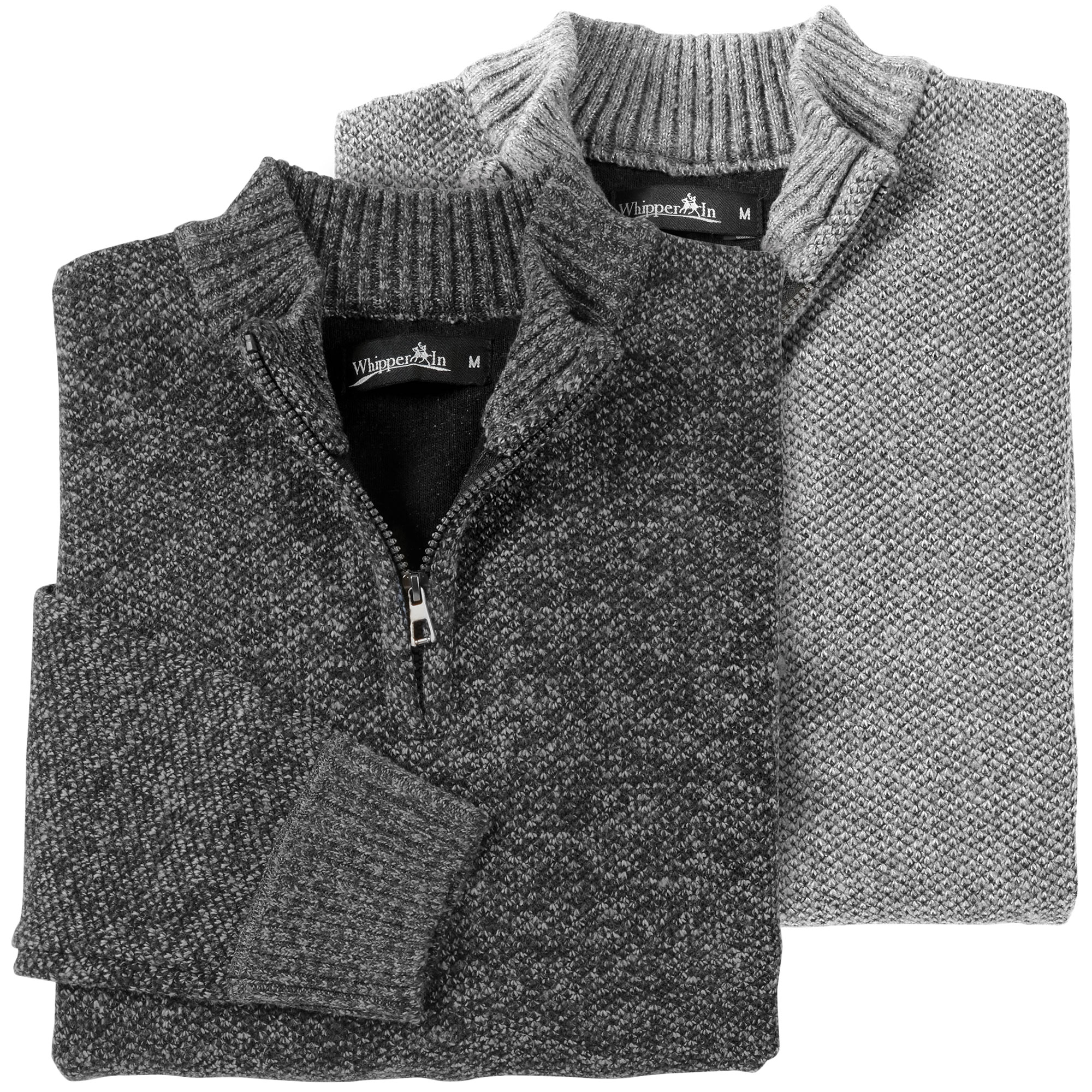 Ten West Men's 1/4 Zip Sweater 2 Pack Black/Taupe