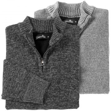 Ten West Men's 1/4 Zip Sweater - 2 Pack Black/Taupe