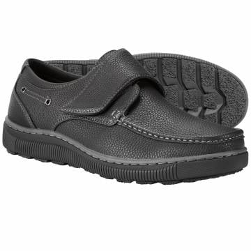 Men's Black Velcro-Strap Casual Dress Shoes