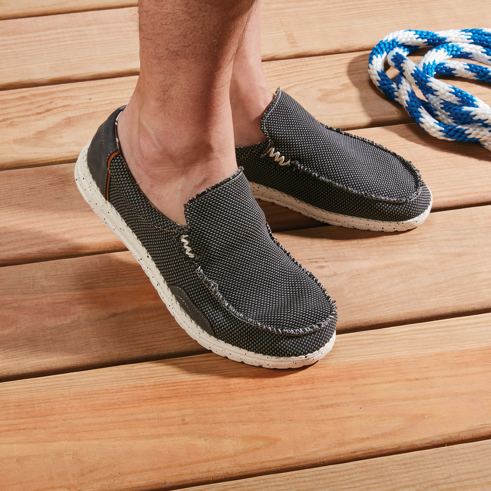 Norty Men's Slip-On Loafers - Black