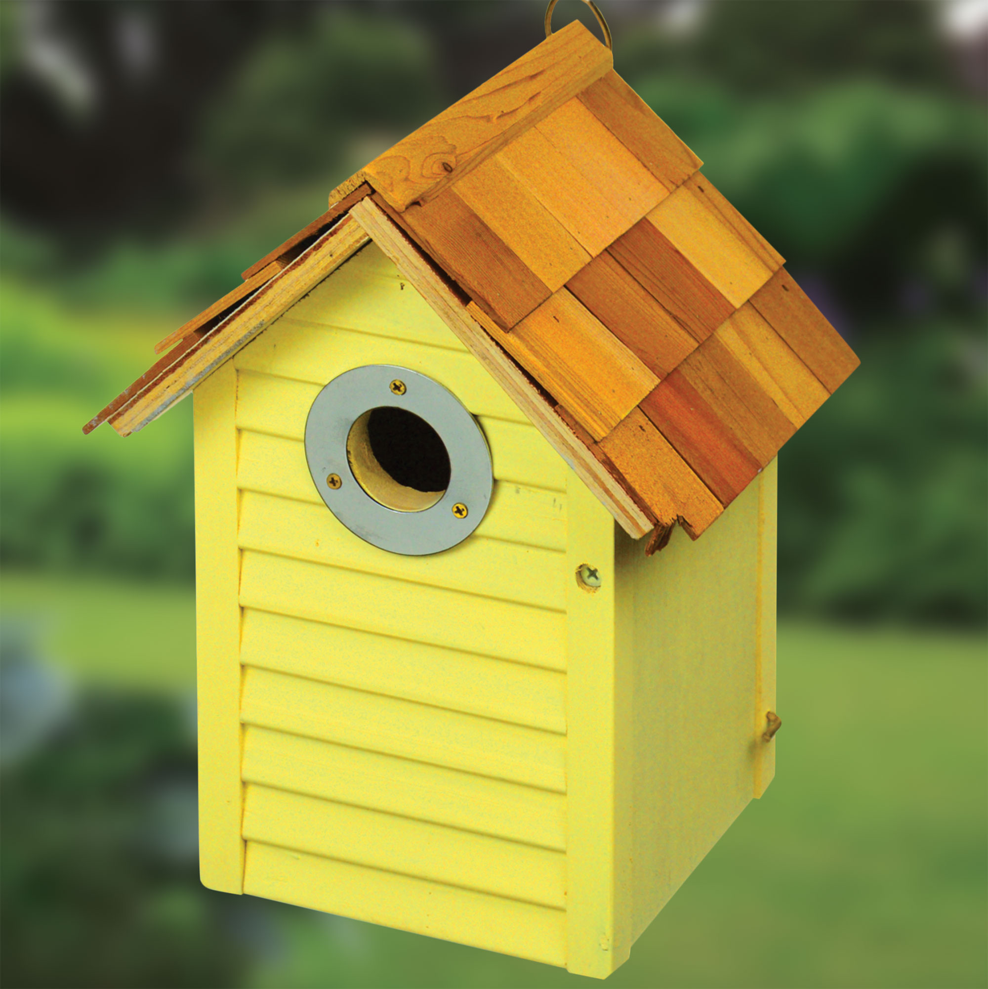 Gardman Yellow Wild Bird House with Shingled Roof