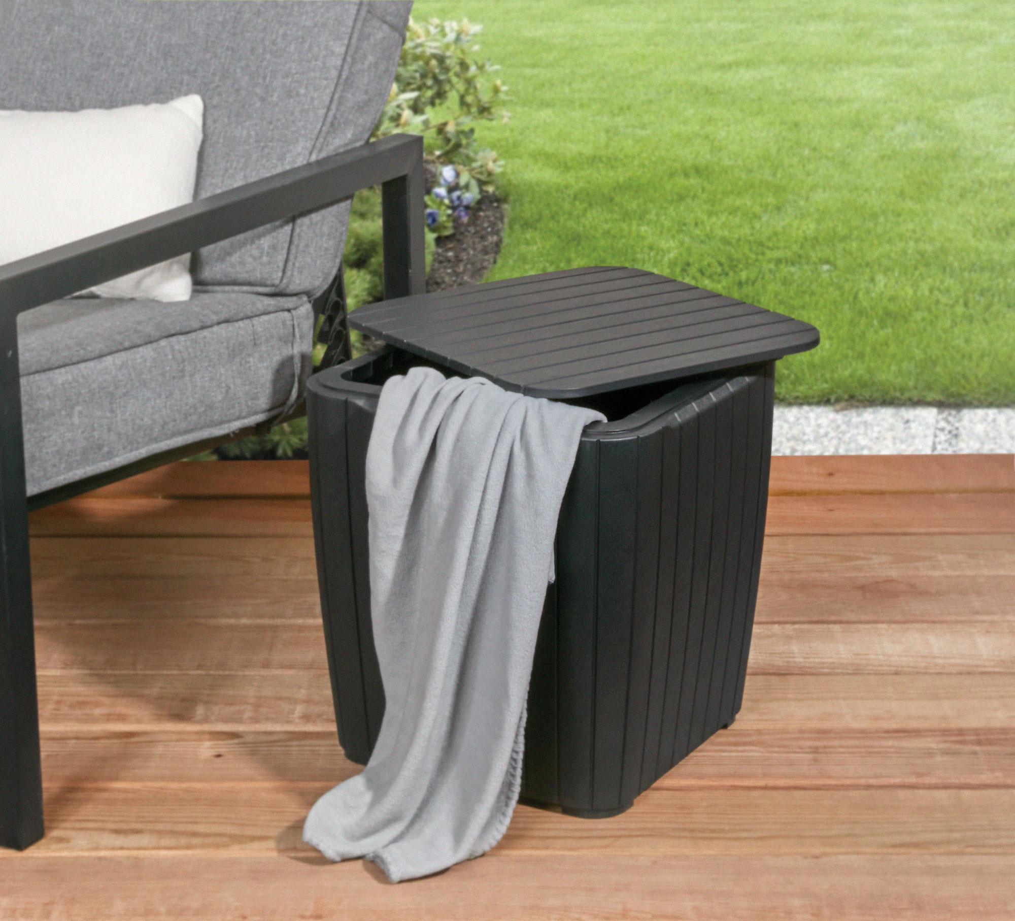 Keter Outdoor Side Table with 10-Gallon Storage