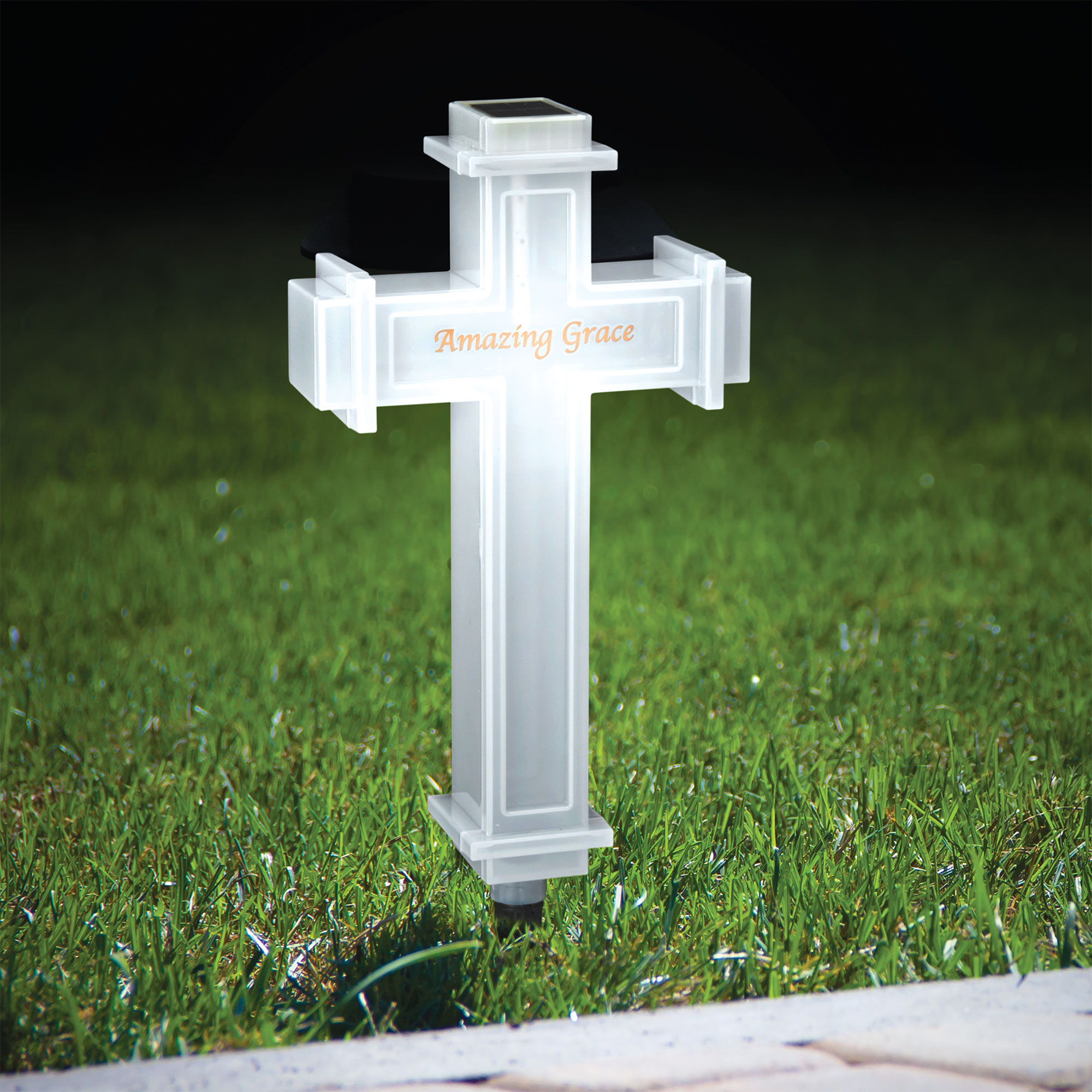 Amazing Grace Solar 15 inch LED Cross