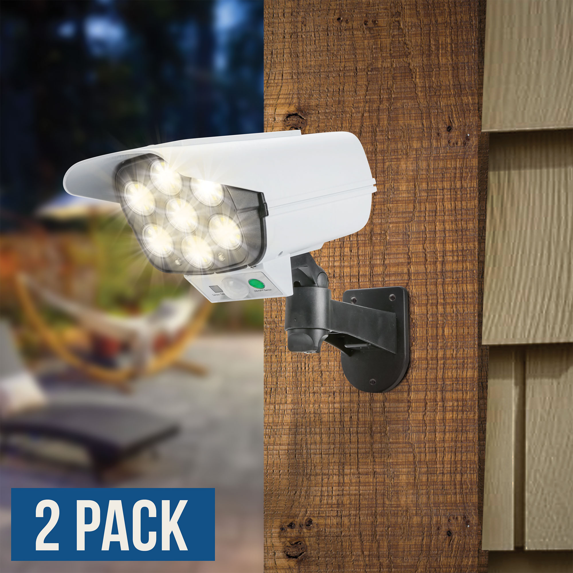 Solasa 7000K Solar-Powered LED Security Light - 2 Pack